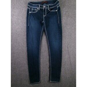 Domaine Jeans Women Medium Blue Slim Fit Skinny Leg Low Rise Dark Wash City